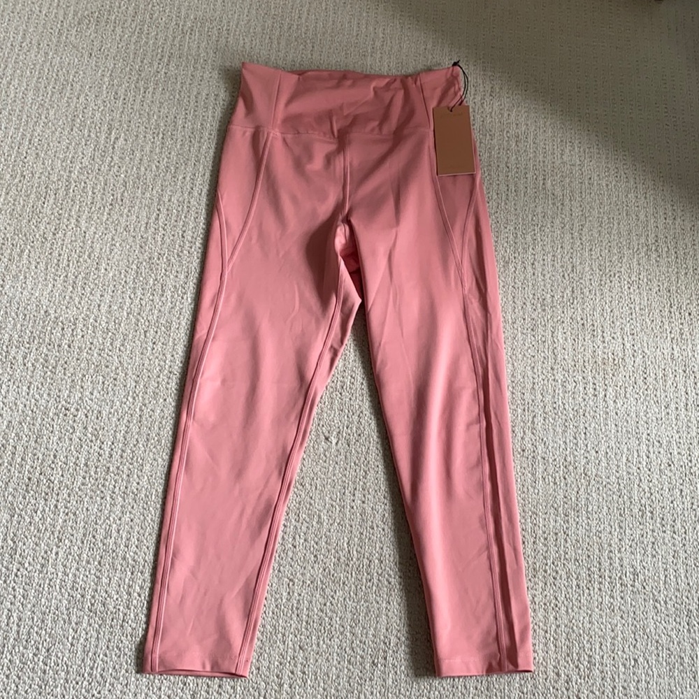 Girlfriend collective crop leggings, pink rose, L,